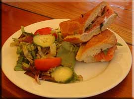 Smoked salmon sandwich