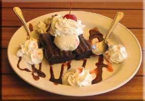 Brownie Sundae with a Scoop of Ice Cream